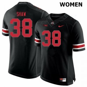 NCAA Ohio State Buckeyes Women's #38 Bryson Shaw Blackout Nike Football College Jersey WNP4145AE